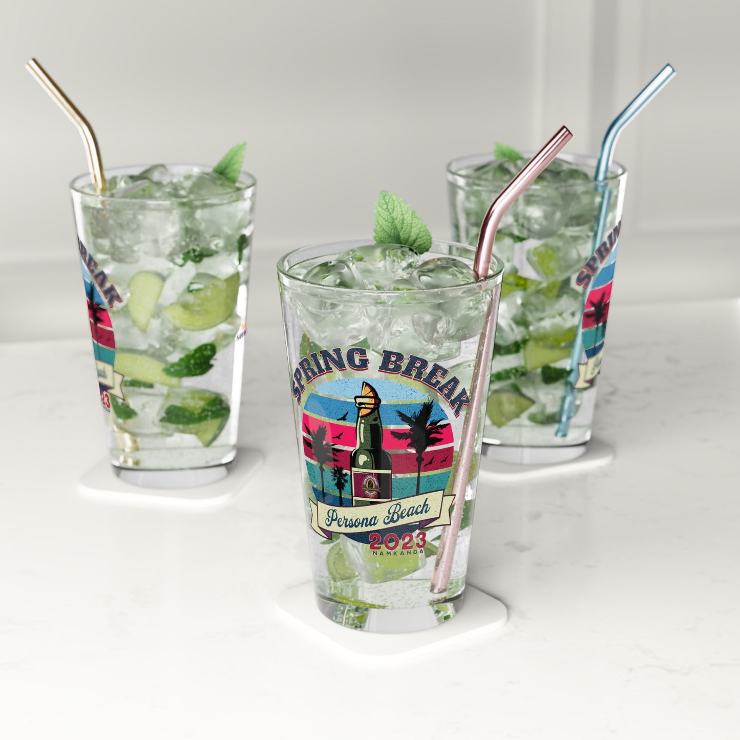 Spring Break! Persona Beach Pint Glass