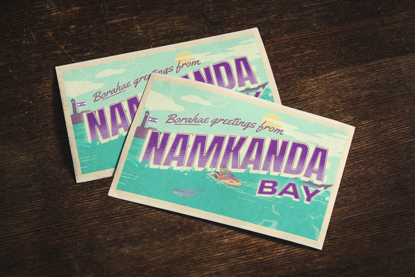 Vintage style Namkanda Bay Postcard
