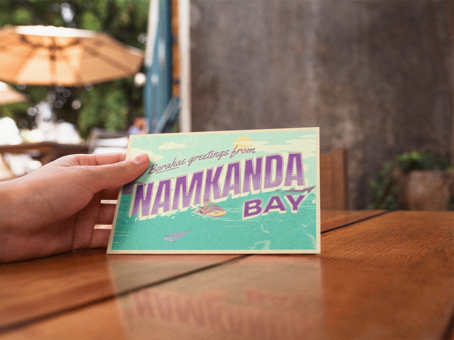 Vintage style Namkanda Bay Postcard