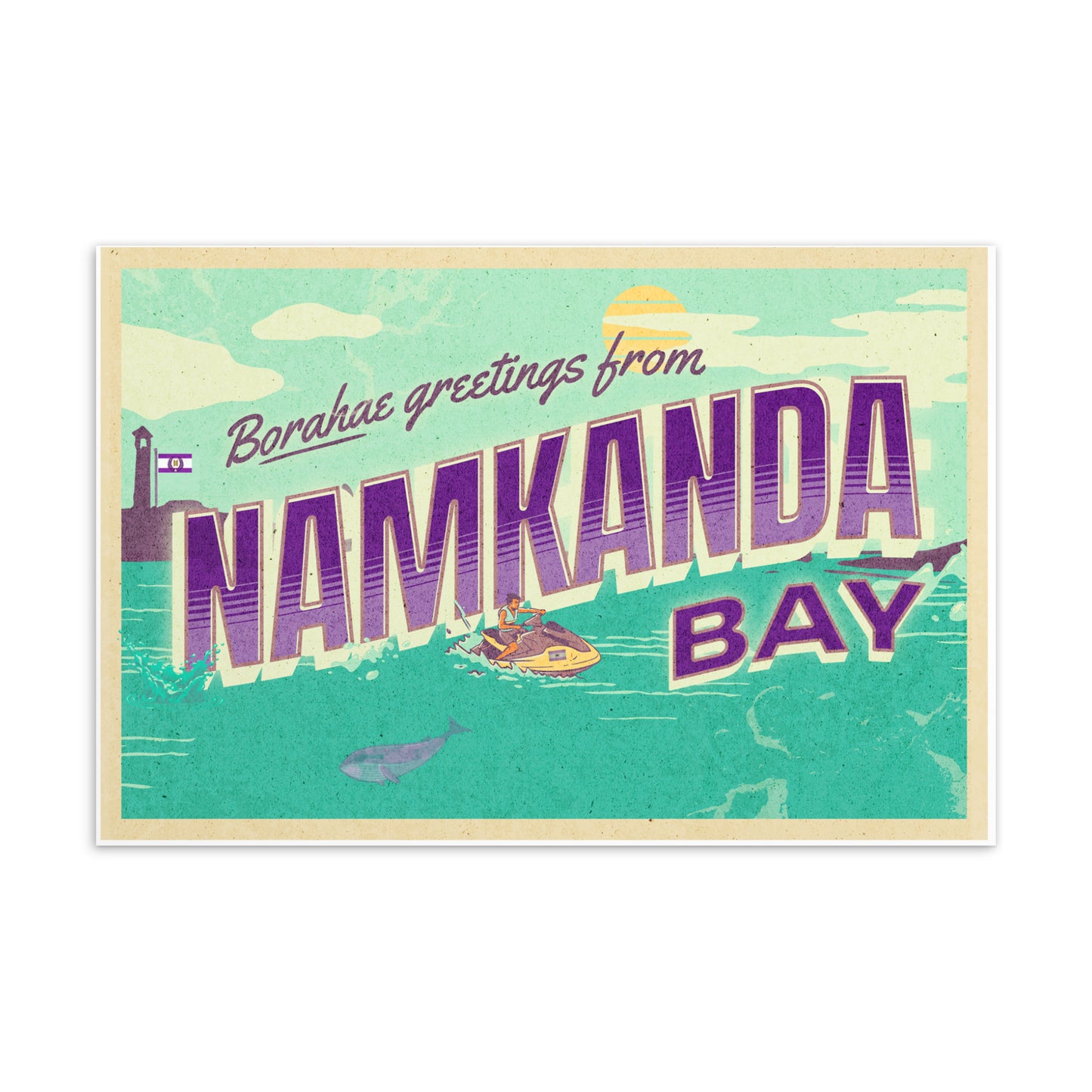 Vintage style Namkanda Bay Postcard
