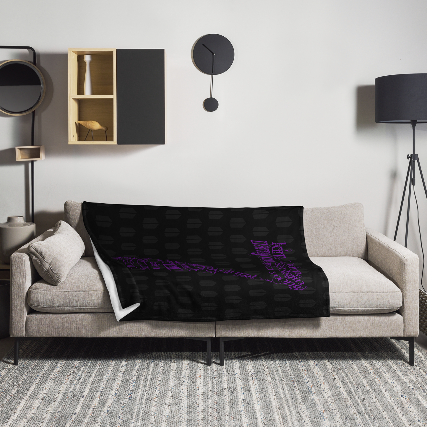 SEVEN Throw Blanket -Black