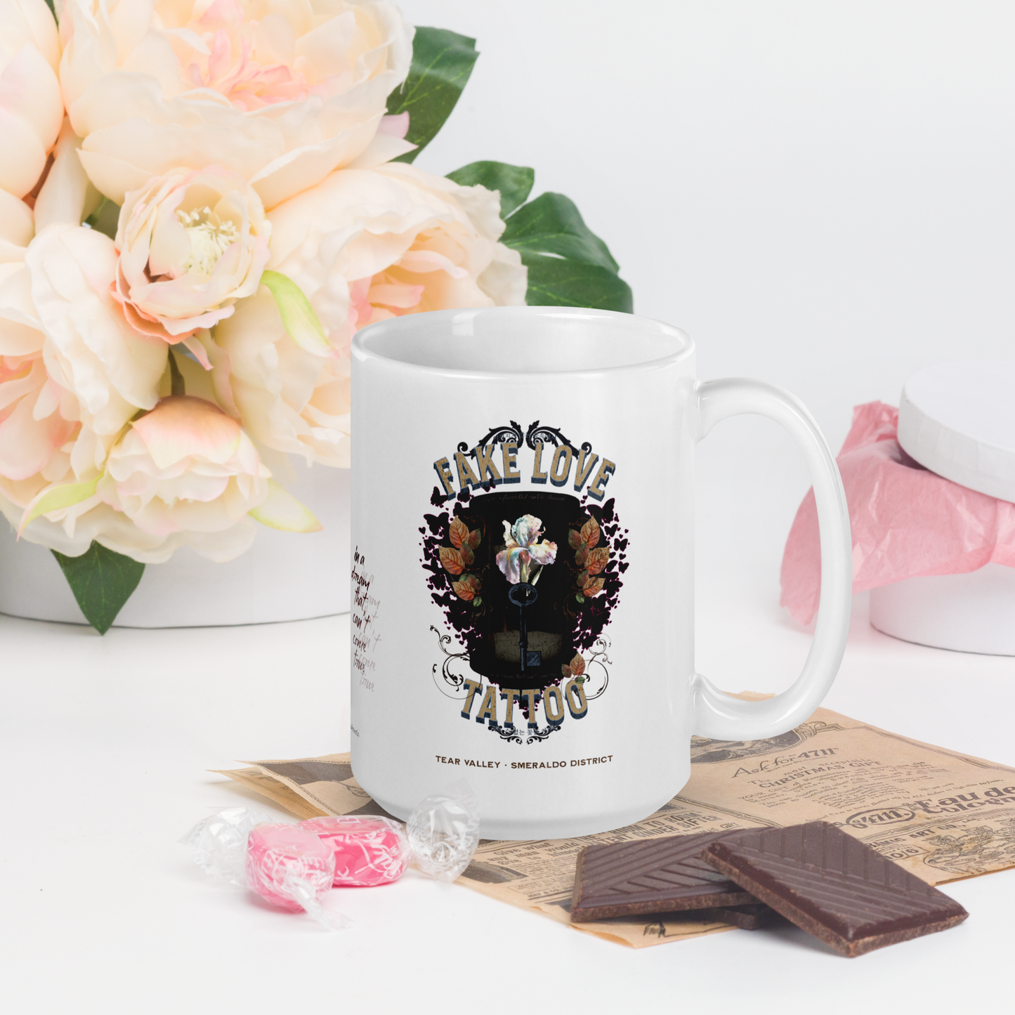 Fake Love Tattoo - White Mug